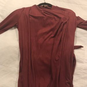 Burgundy velvet feeling wrap